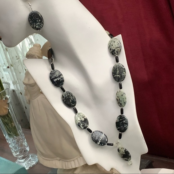 Handcrafted “Hint of Mint” Stone & Sterling Necklace & Earring Set - Picture 14 of 14